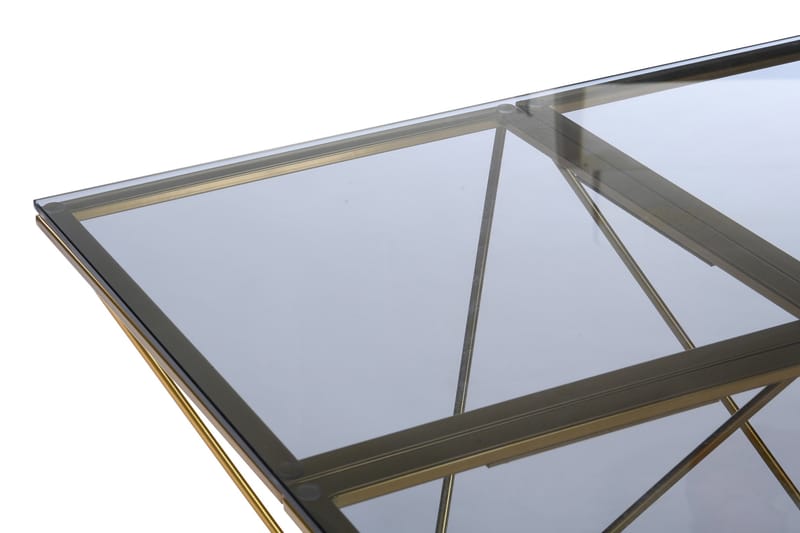 Crystal Soffbord 80 cm - Rökfärgat glas/Mässing - Soffbord