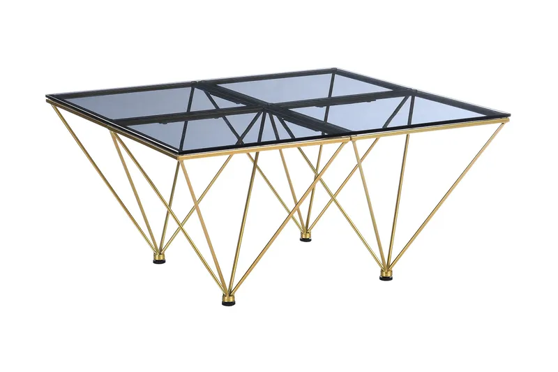 Crystal Soffbord 80 cm - Rökfärgat glas/Mässing - Möbler - Bord & matgrupper - Soffbord