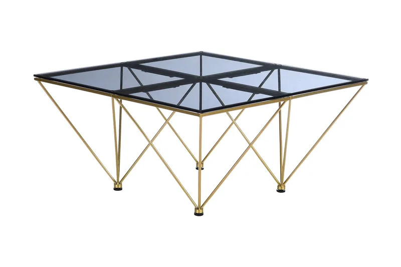 Crystal Soffbord 80 cm - Rökfärgat glas/Mässing - Möbler - Bord & matgrupper - Soffbord