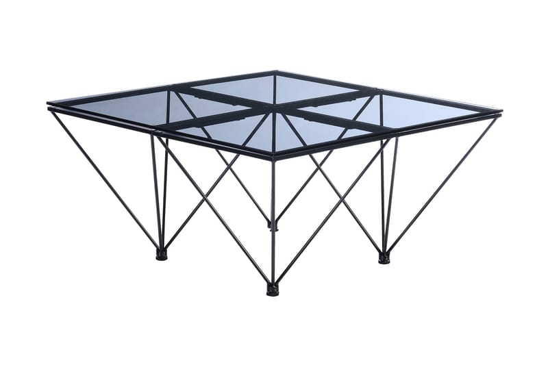 Crystal Soffbord 80 cm - Rökfärgat glas/Svart - Möbler - Bord & matgrupper - Soffbord