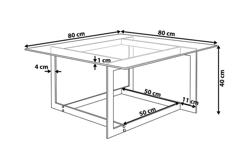 Crystal Soffbord 80 cm - Silver/Glas - Möbler - Bord & matgrupper - Soffbord