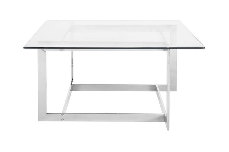 Crystal Soffbord 80 cm, Silver/Glas