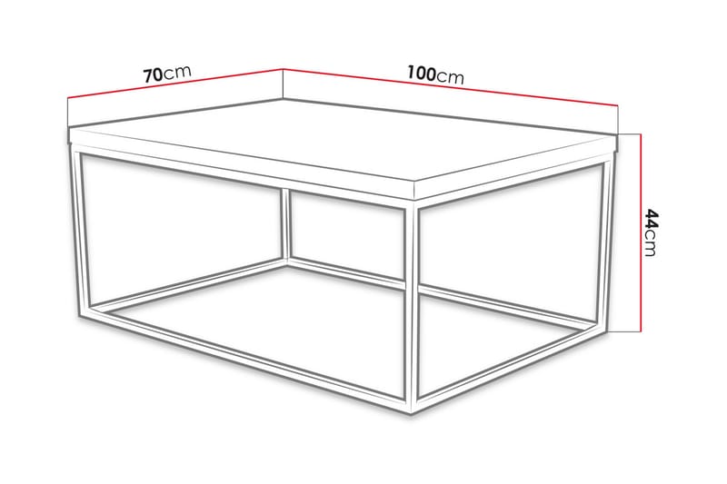 Cubica Soffbord 100 cm - Ekfärg/Svart - Soffbord