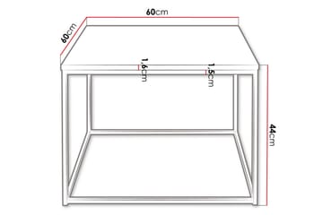 Cubosa Kvadratiskt Soffbord 60 cm i Trä och Metall - Vit|Svart - Möbler - Bord & matgrupper - Soffbord
