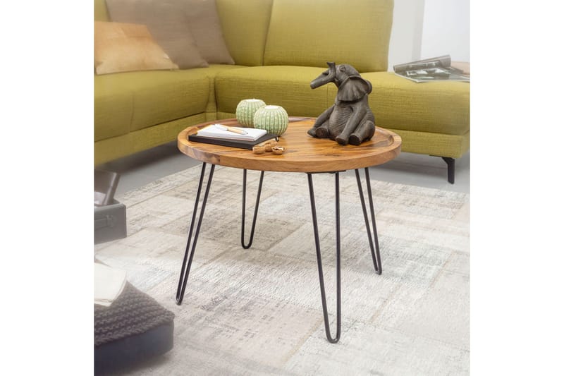 Dannemare Soffbord 60 cm Runt - Massivt Trä/Svart - Möbler - Bord & matgrupper - Soffbord