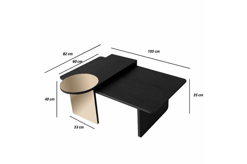 Dasina Satsbord 105 cm - Svart - Möbler - Bord & matgrupper - Soffbord