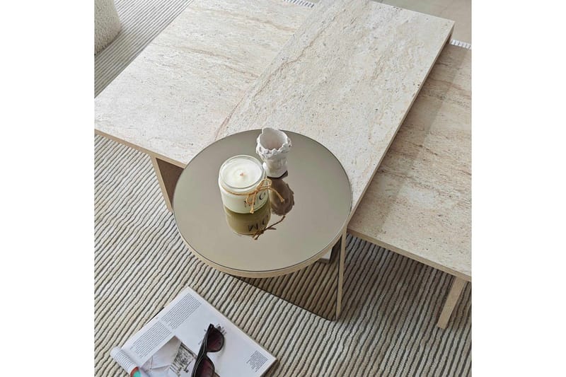 Dasina Satsbord 105 cm - Travertine - Möbler - Bord & matgrupper - Soffbord