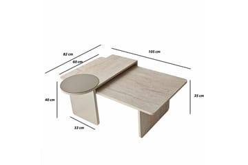 Dasina Satsbord 105 cm - Travertine - Möbler - Bord & matgrupper - Soffbord