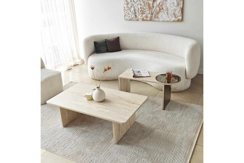 Dasina Satsbord 105 cm - Travertine - Möbler - Bord & matgrupper - Soffbord