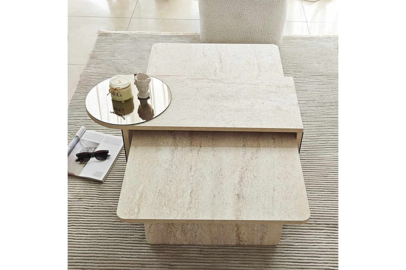 Dasina Satsbord 105 cm - Travertine - Möbler - Bord & matgrupper - Soffbord