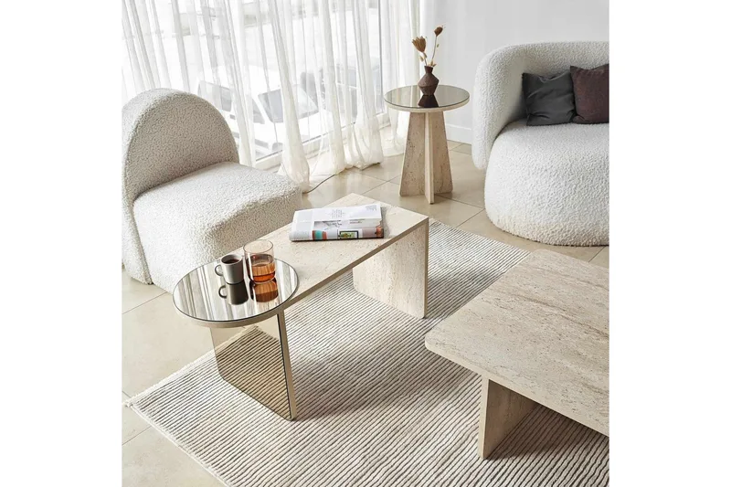 Dasina Satsbord 105 cm - Travertine - Möbler - Bord & matgrupper - Soffbord