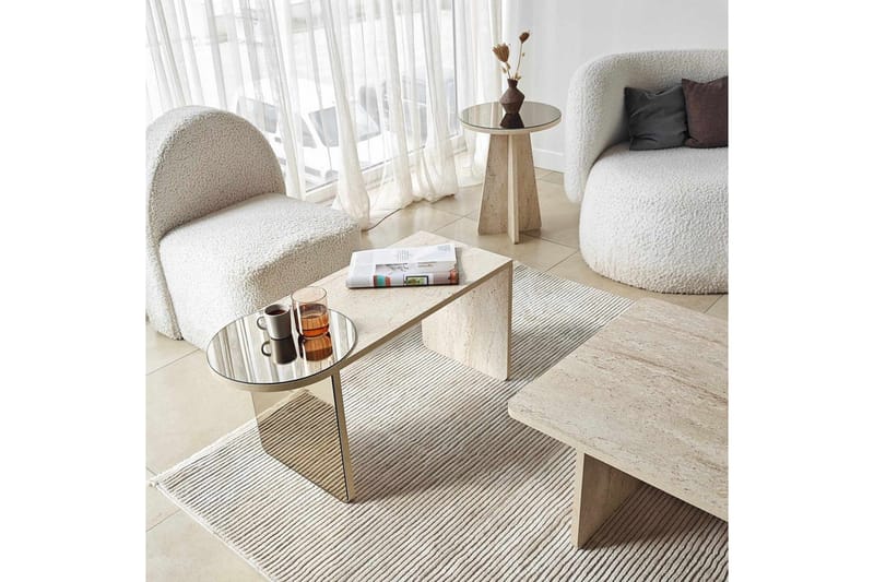 Dasina Satsbord 105 cm - Travertine - Möbler - Bord & matgrupper - Soffbord