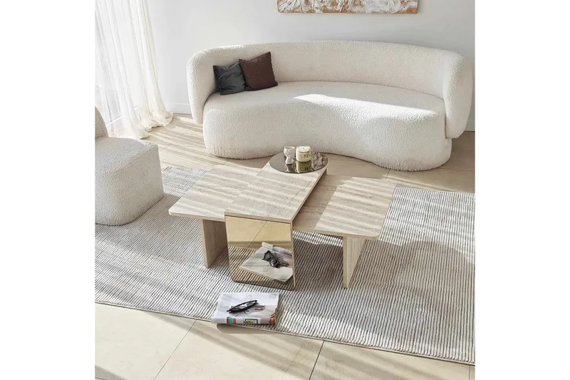 Dasina Satsbord 105 cm - Travertine - Möbler - Bord & matgrupper - Soffbord