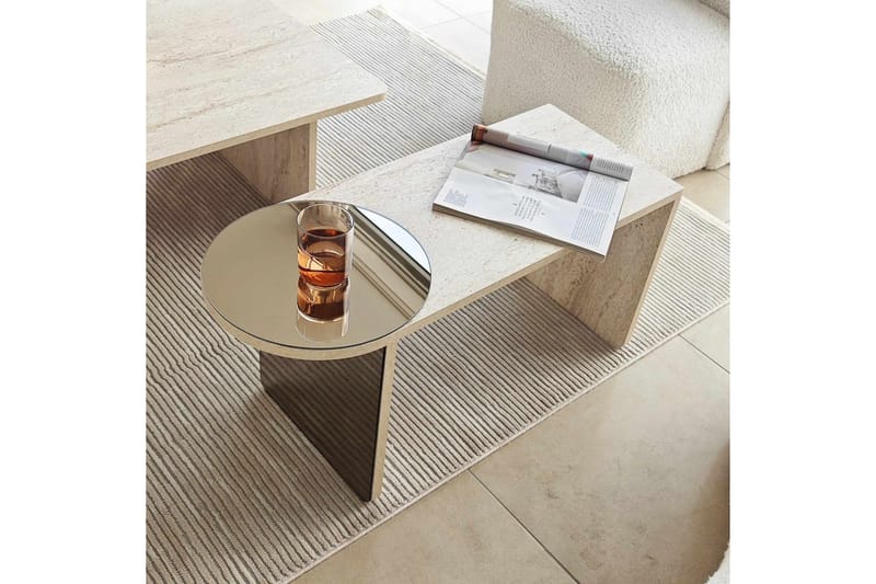 Dasina Satsbord 105 cm - Travertine - Möbler - Bord & matgrupper - Soffbord