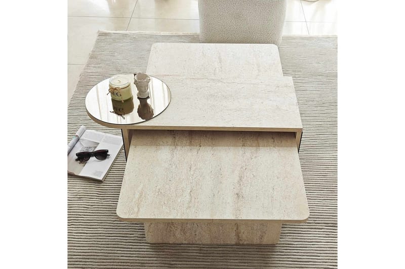 Dasina Satsbord 105 cm - Travertine - Möbler - Bord & matgrupper - Soffbord