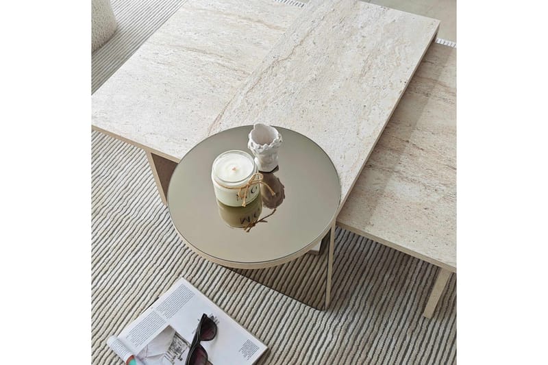 Dasina Satsbord 105 cm - Travertine - Möbler - Bord & matgrupper - Soffbord