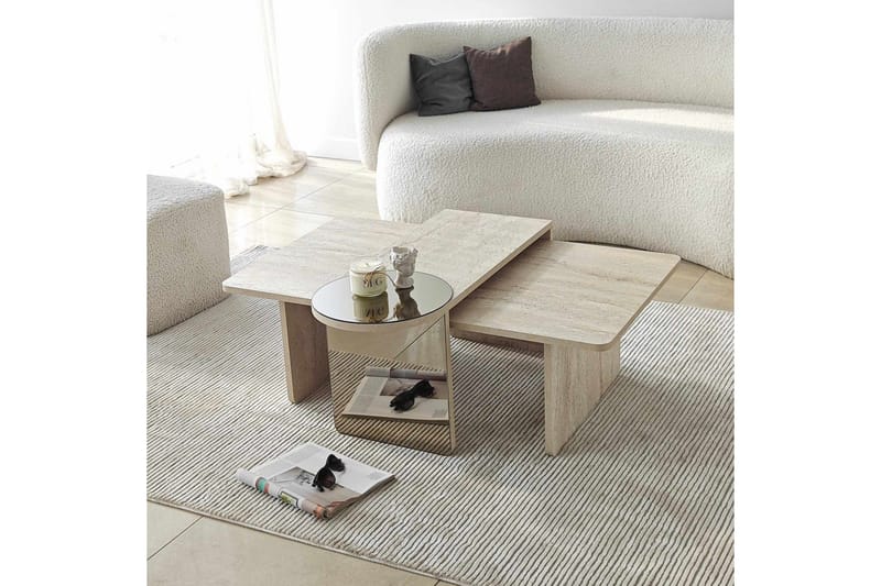 Dasina Satsbord 105 cm - Travertine - Möbler - Bord & matgrupper - Soffbord