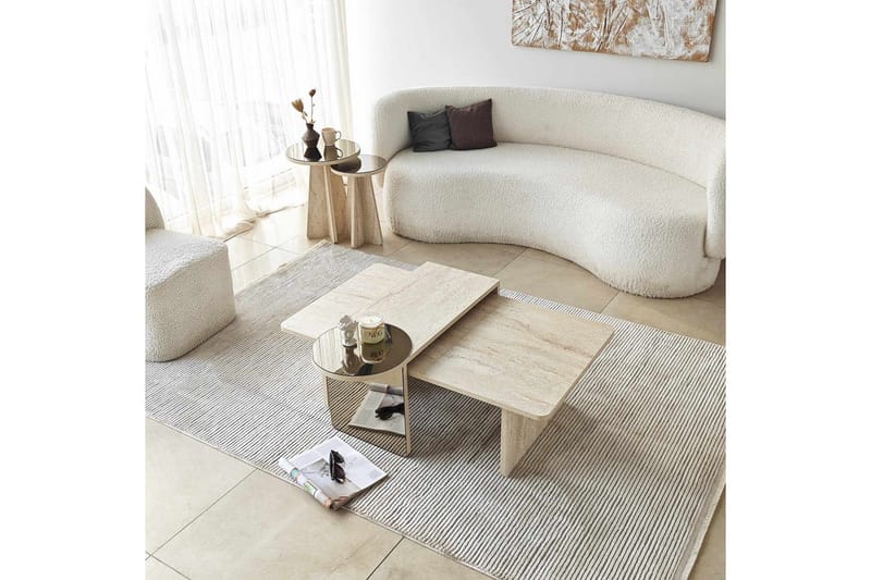 Dasina Satsbord 105 cm - Travertine - Möbler - Bord & matgrupper - Soffbord