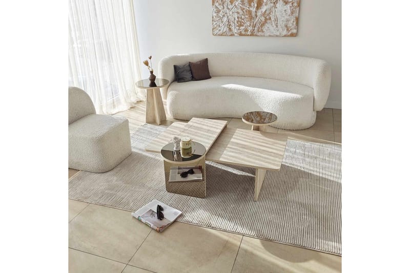 Dasina Satsbord 105 cm - Travertine - Möbler - Bord & matgrupper - Soffbord