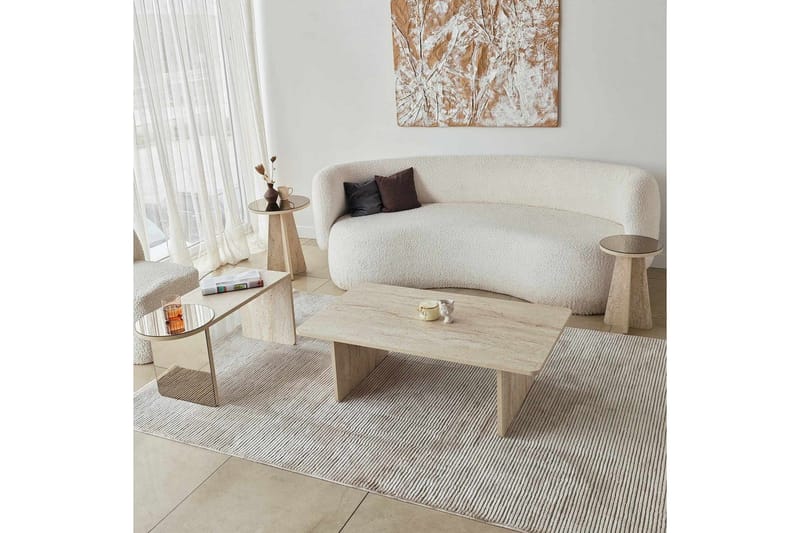 Dasina Satsbord 105 cm - Travertine - Möbler - Bord & matgrupper - Soffbord