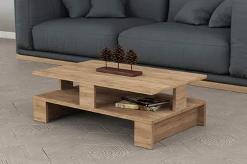 Decorta Soffbord 80 cm med Förvaring Hylla - Ekfärg - Möbler - Bord & matgrupper - Soffbord