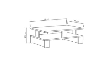 Decorta Soffbord 80 cm med Förvaring Hylla - Mörkgrå - Möbler - Bord & matgrupper - Soffbord