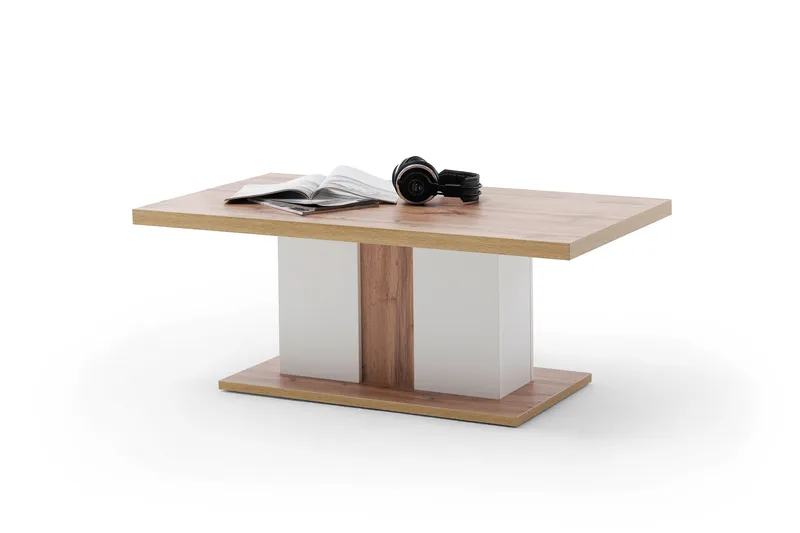 Degaust Soffbord 115 cm - Vit/Ekfärg - Möbler - Bord & matgrupper - Soffbord