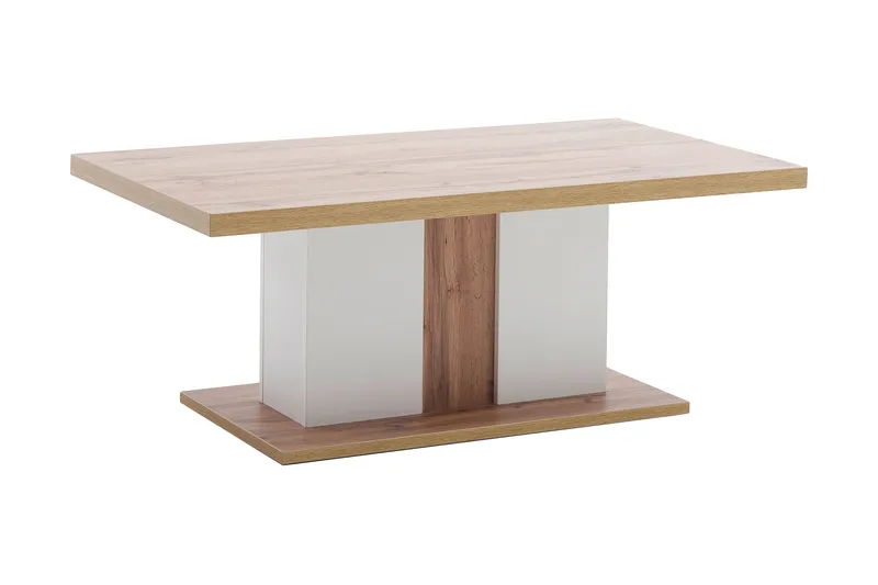 Degaust Soffbord 115 cm, Vit/Ekfärg