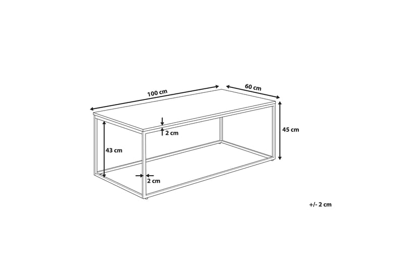 Delano 100 cm Rektangulärt Soffbord i Marmor med Metallunderrede - Vit - Möbler - Bord & matgrupper - Soffbord