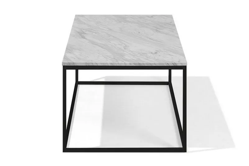 Delano 100 cm Rektangulärt Soffbord i Marmor med Metallunderrede - Vit - Möbler - Bord & matgrupper - Soffbord