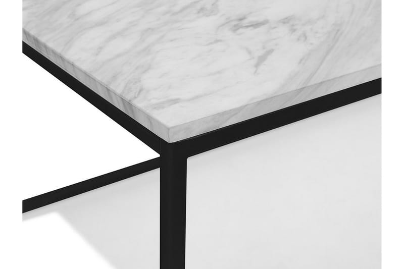 Delano 100 cm Rektangulärt Soffbord i Marmor med Metallunderrede - Vit - Möbler - Bord & matgrupper - Soffbord