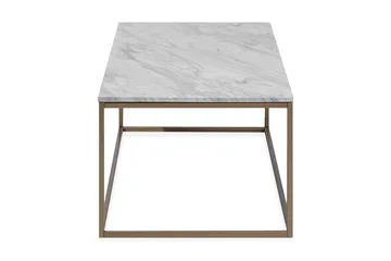 Delano Rektangulärt Soffbord 100 cm i Marmor med Metallram - Vit - Möbler - Bord & matgrupper - Soffbord