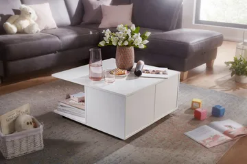 Delgadillo Soffbord 70 cm - Vit - Möbler - Bord & matgrupper - Soffbord - Soffbord med hjul