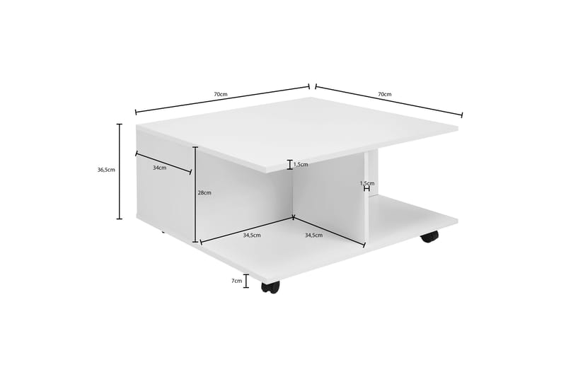 Delgadillo Soffbord 70 cm - Vit - Möbler - Bord & matgrupper - Soffbord
