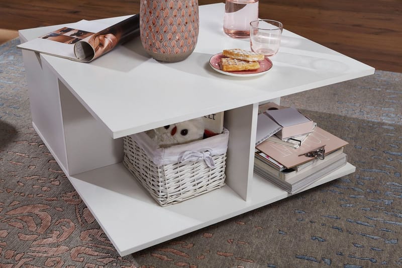 Delgadillo Soffbord 70 cm - Vit - Möbler - Bord & matgrupper - Soffbord - Soffbord med hjul