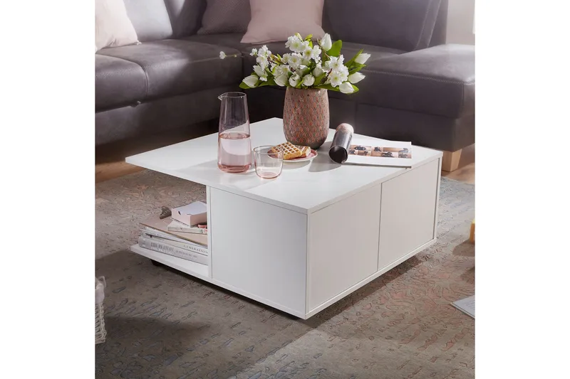 Delgadillo Soffbord 70 cm - Vit - Möbler - Bord & matgrupper - Soffbord - Soffbord med hjul