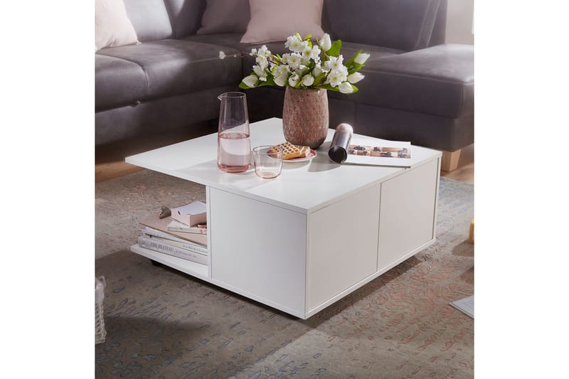 Delgadillo Soffbord 70 cm - Vit - Möbler - Bord & matgrupper - Soffbord - Soffbord med hjul