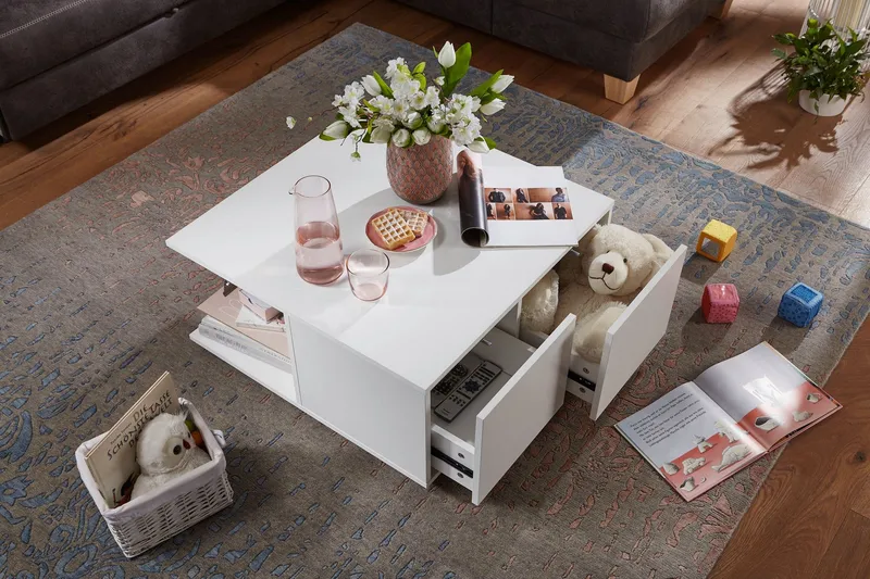 Delgadillo Soffbord 70 cm - Vit - Möbler - Bord & matgrupper - Soffbord - Soffbord med hjul