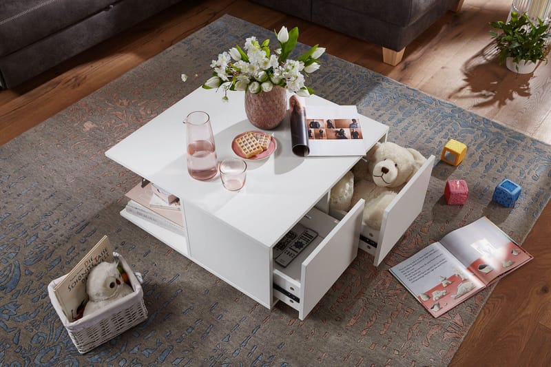 Delgadillo Soffbord 70 cm - Vit - Möbler - Bord & matgrupper - Soffbord - Soffbord med hjul