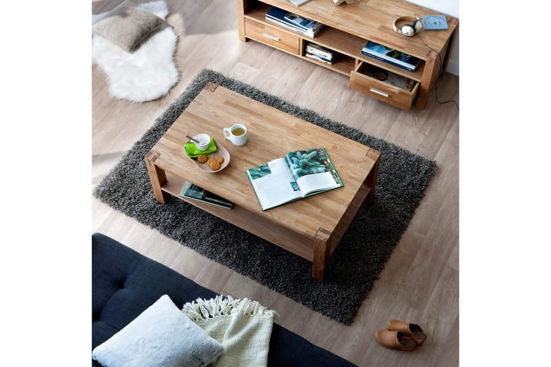 Demottte Soffbord 110 cm med Förvaring Hylla - Ekfanér - Möbler - Bord & matgrupper - Soffbord