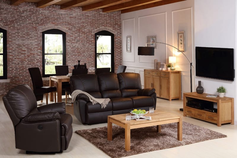 Demottte Soffbord 110 cm med Förvaring Hylla - Ekfanér - Möbler - Bord & matgrupper - Soffbord