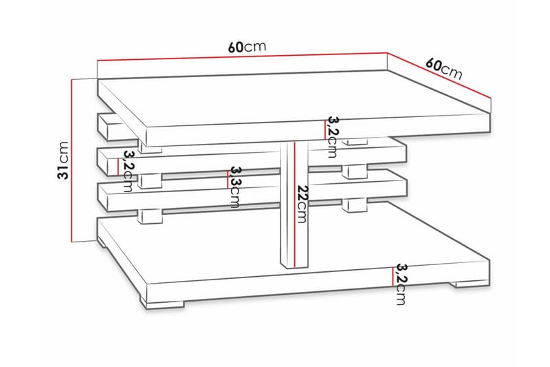 Denogal Soffbord 60 cm - Brun - Möbler - Bord & matgrupper - Soffbord