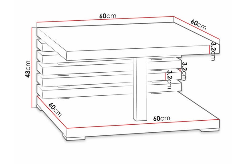 Denogal Soffbord 60 cm - Svart - Möbler - Bord & matgrupper - Soffbord