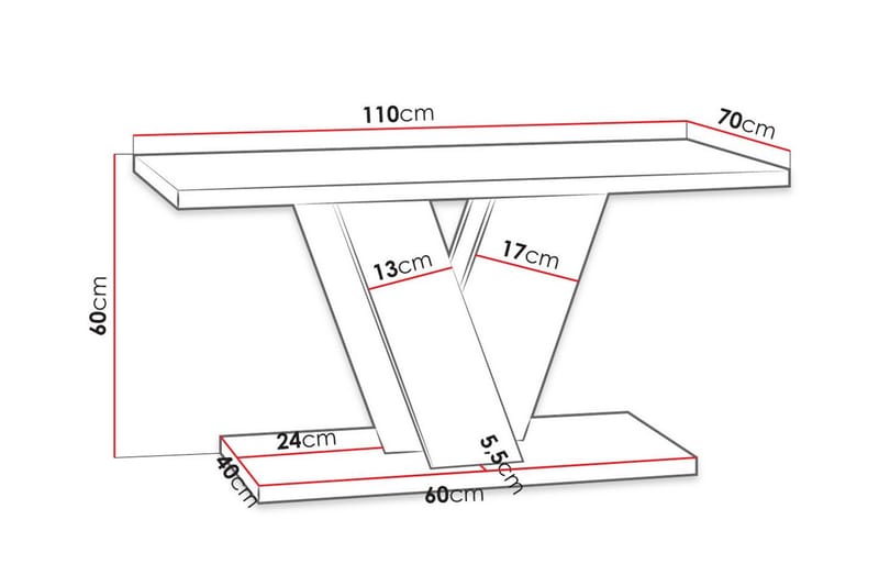 Denogal Soffbord 70 cm - Grå - Möbler - Bord & matgrupper - Soffbord