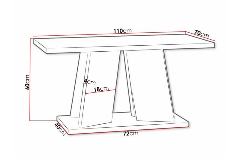 Denogal Soffbord 70 cm - Svart - Möbler - Bord & matgrupper - Soffbord