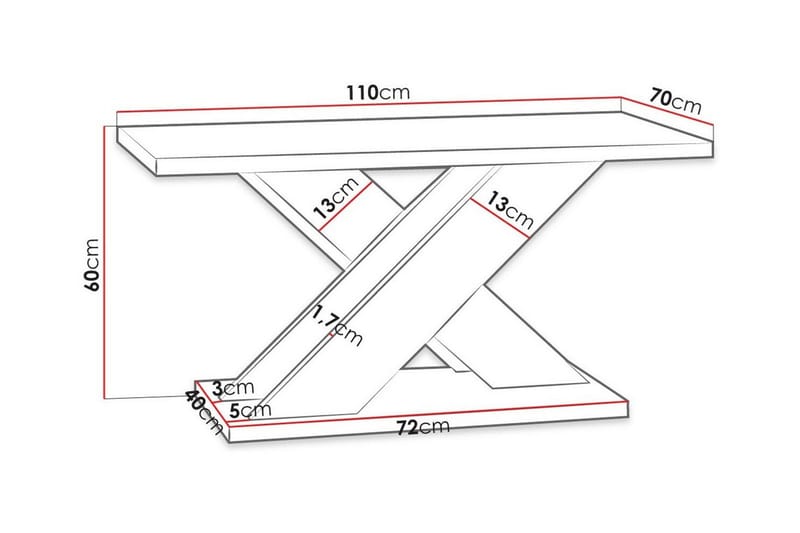 Denogal Soffbord 70 cm - Svart - Möbler - Bord & matgrupper - Soffbord
