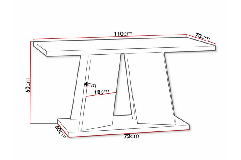 Denogal Soffbord 70 cm - Vit - Möbler - Bord & matgrupper - Soffbord