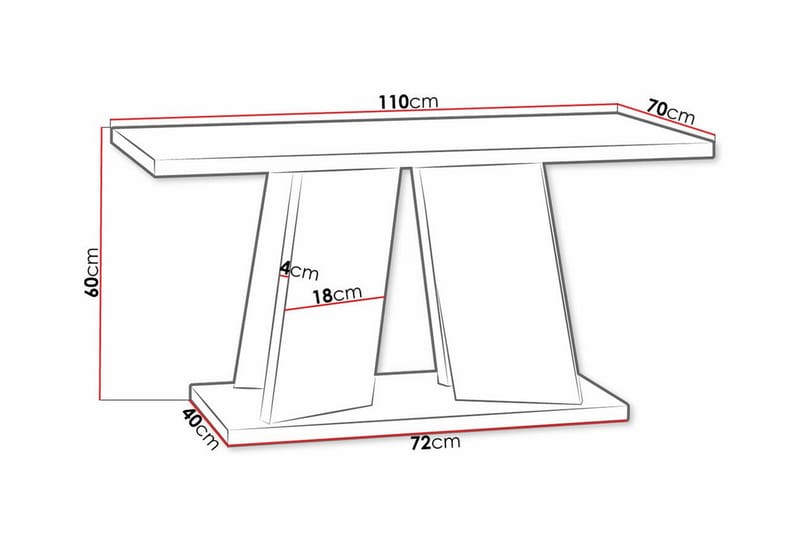Denogal Soffbord 70 cm - Vit - Möbler - Bord & matgrupper - Soffbord