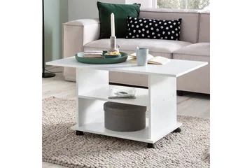 Dewand Soffbord 95 cm - Vit - Möbler - Bord & matgrupper - Soffbord - Soffbord med hjul
