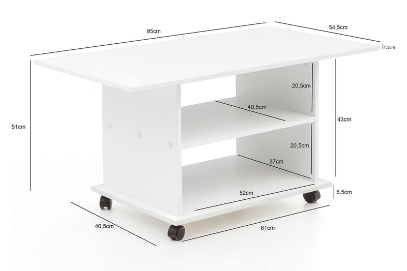 Dewand Soffbord 95 cm - Vit - Möbler - Bord & matgrupper - Soffbord